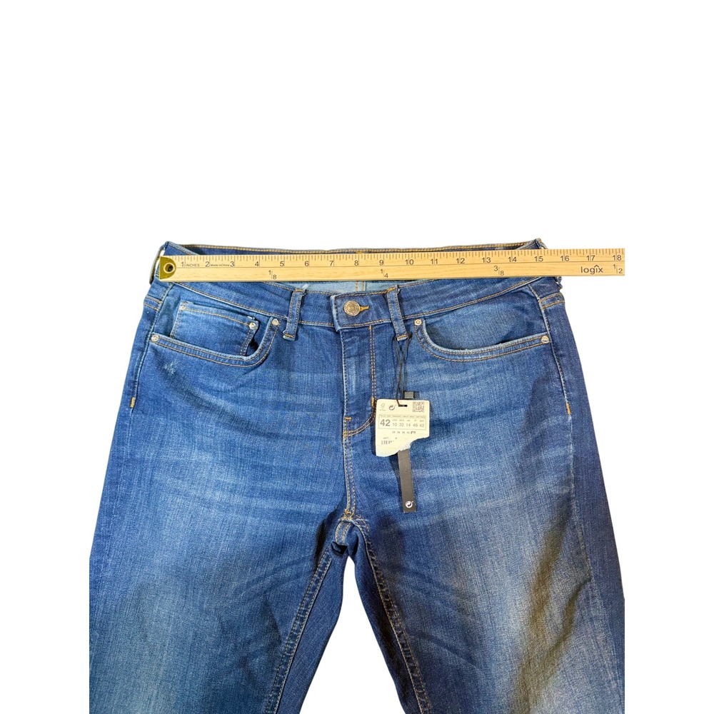 ZARA WOMAN Premium Denim Collection Flare Jeans Dark Wash Size 10 - Picture 5 of 6